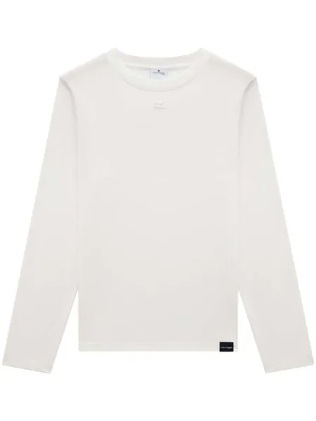 Courrèges long-sleeve cotton T-shirt, белый