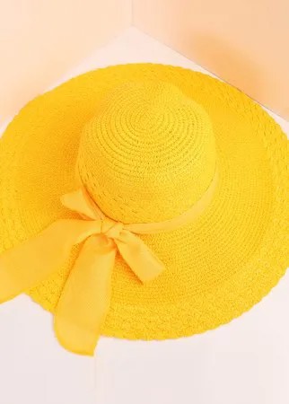 Шляпа с защитой от солнца с широкими полями и бантом