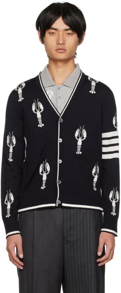 Темно-синий кардиган с лобстером Thom Browne
