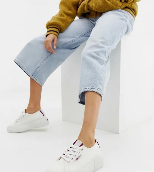 Эксклюзивные белые массивные кроссовки с полосками Superga 2297-Белый