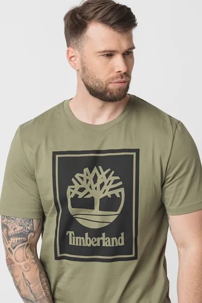 Хлопковая футболка с логотипом Timberland, черный