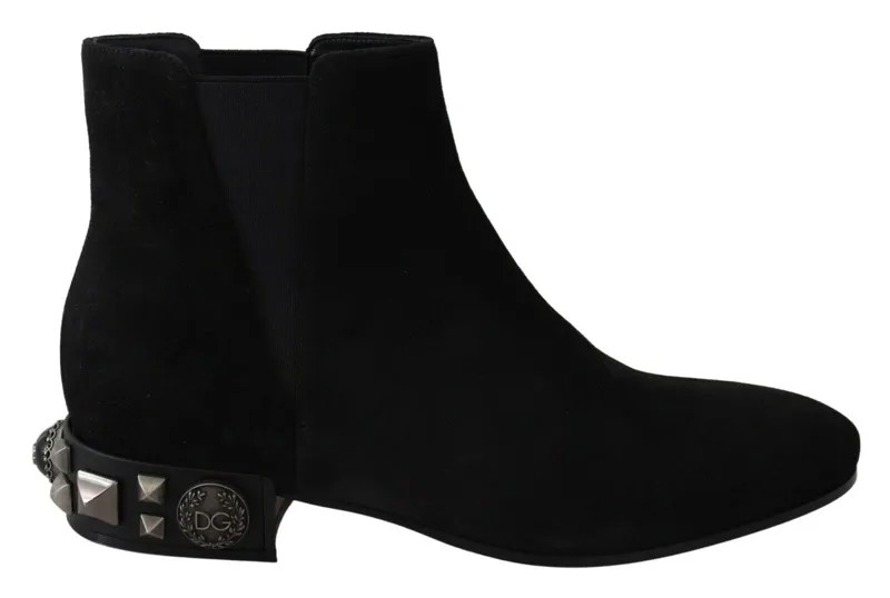 DOLCE - GABBANA Shoes Черные замшевые ботинки с декоративными шипами EU38 / US7,5 $1200