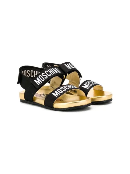 Moschino Kids сандалии с ремешком на пятке и логотипом
