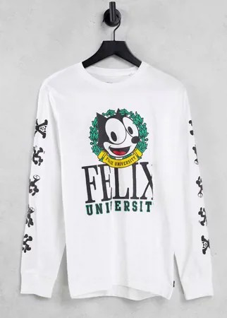 Белый лонгслив с большим логотипом из капсульной коллекции Levi's x Felix the Cat