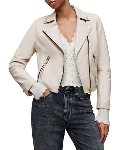 Укороченная байкерская куртка Dalby ALLSAINTS, цвет White