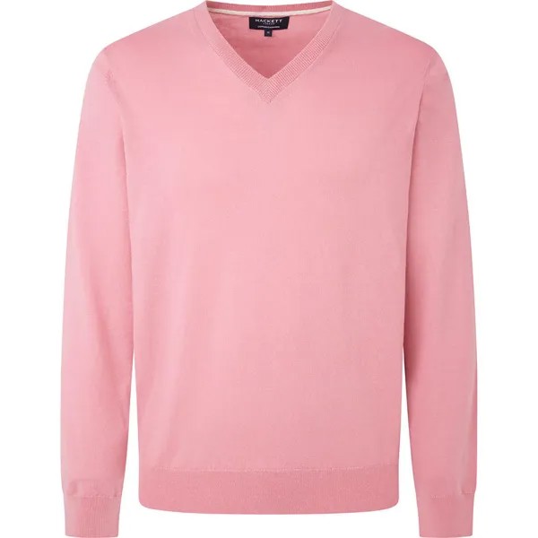 Свитер Hackett Cotton Cashmere V Neck, розовый