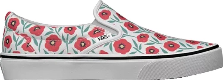 Кеды Vans Classic Slip-On Flowers, белый