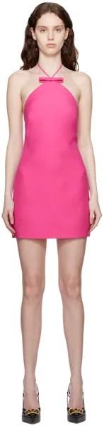 Розовое мини-платье с бантом Valentino, цвет Pink
