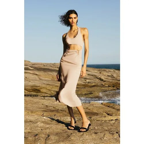 Сарафан Zara, размер XS, розовый, бежевый