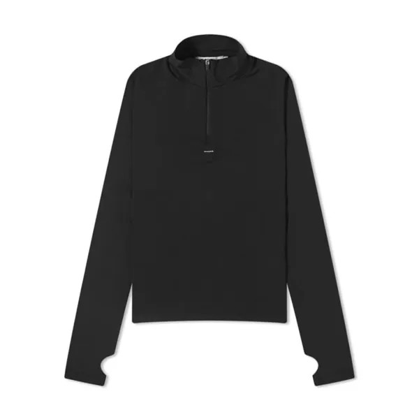 Топ Pangaia Motion Low Impact Long Sleeve Half Zipped, черный