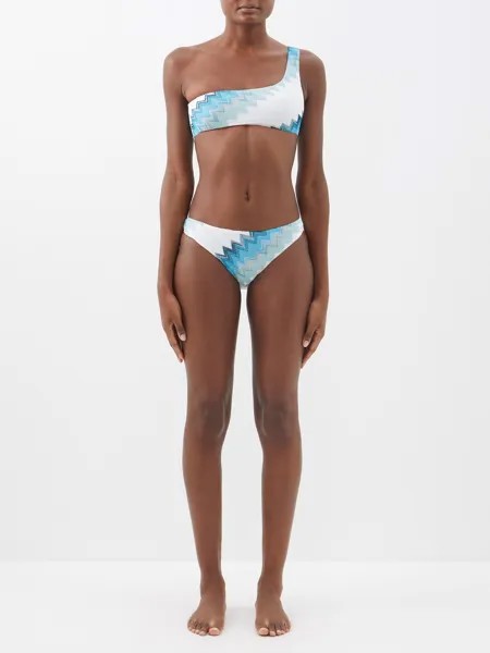 Бикини на одно плечо с зигзагом Missoni, синий