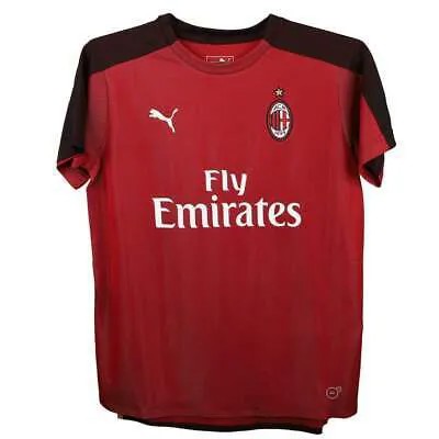 Футбольная майка Puma Ac Milan Stadium W Sponsor с круглым вырезом и короткими рукавами для мальчиков