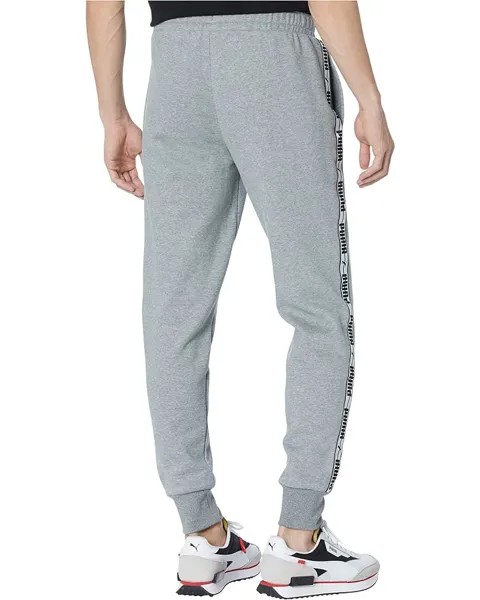 Брюки PUMA Taping Pants Fleece, цвет Medium Gray Heather/PUMA Black