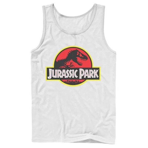 Мужская красная и желтая майка с логотипом Jurassic Park и графическим рисунком Licensed Character