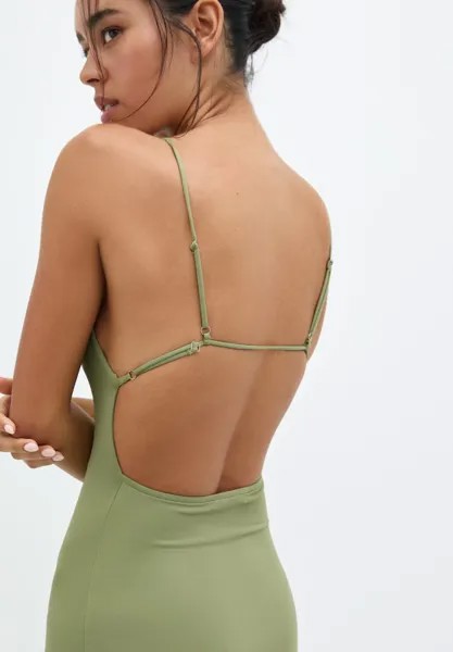 Платье из джерси MIDI PULL&BEAR, зеленый