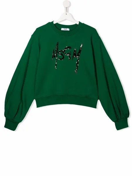 MSGM Kids толстовка с пайетками
