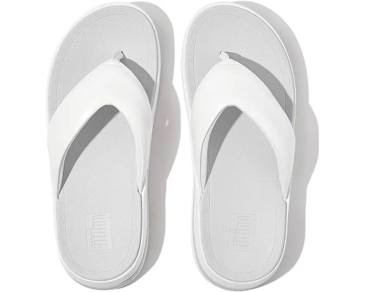 Сандалии FitFlop Surff Leather Toe-Post Sandals, цвет Urban White