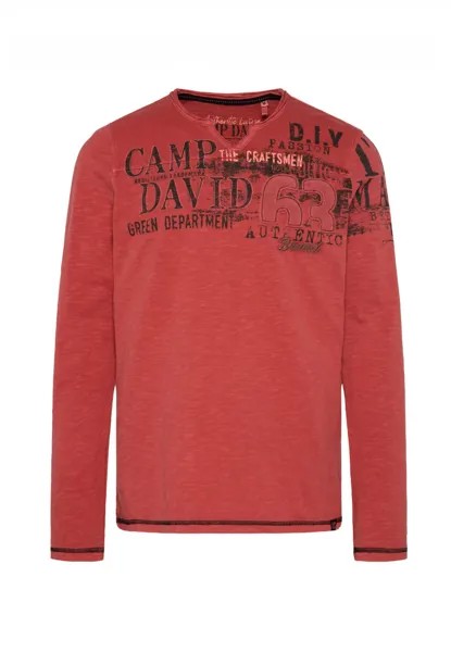 Лонгслив CAMP DAVID T Shirt 'The Craftsmen', красный