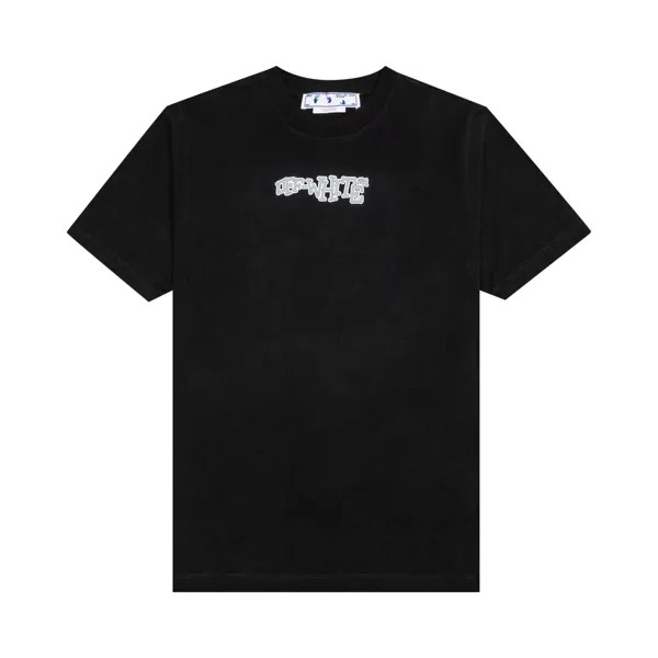Off-White Футболка Carlos Type Over с короткими рукавами, цвет Черный/Белый