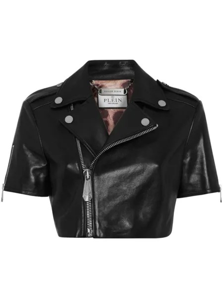 Philipp Plein укороченная байкерская куртка, черный