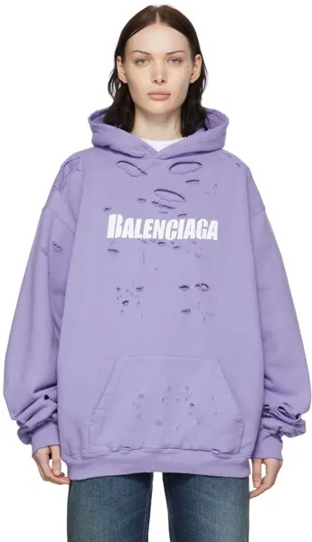 Пурпурный худи из хлопка Balenciaga