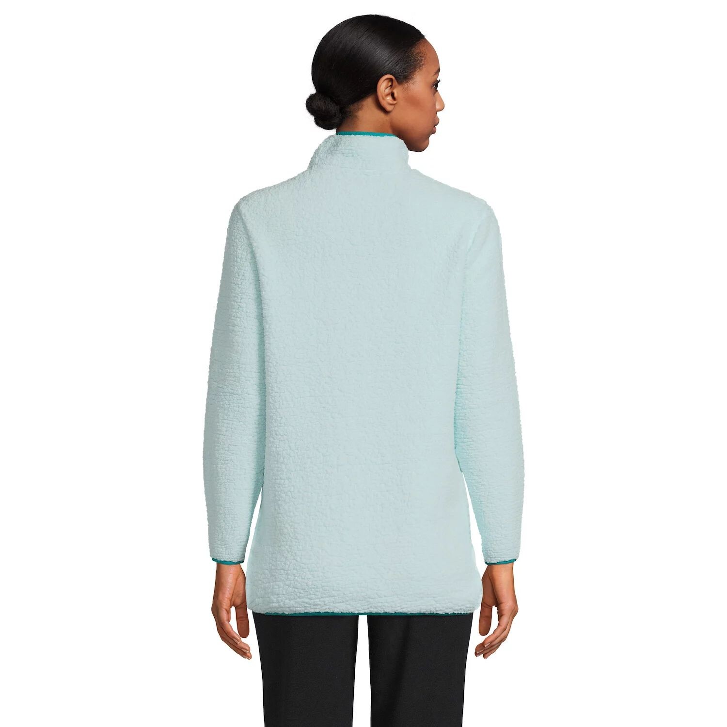 Женская туника из флиса с застежкой на воротник Lands End из шерпы Lands' End