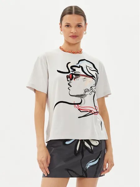 Футболка свободного кроя Desigual, экрю