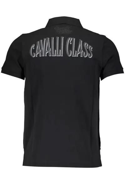 Мужская рубашка-поло из хлопка Cavalli Class, черный