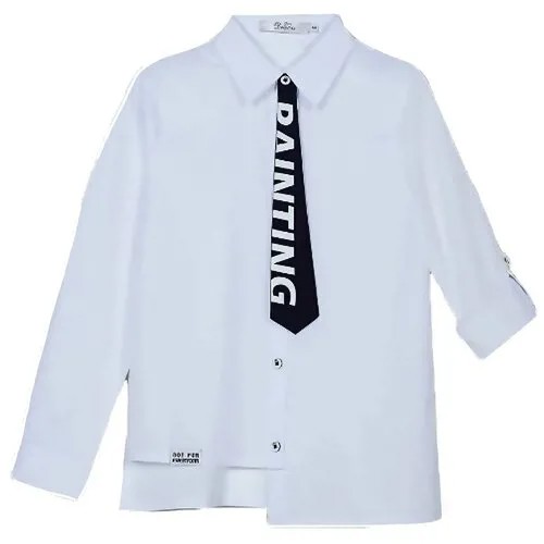 Блузка рубашка Школьная арт.63046 белый (146 см (11 лет))