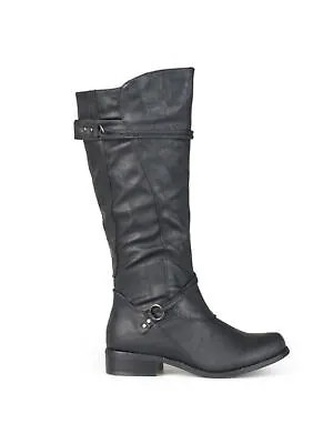 JOURNEE COLLECTION Женские черные кожаные сапоги для верховой езды Harley Toe Block Heel 8 M