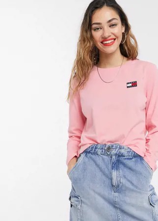 Розовый лонгслив из переработанных материалов Tommy Jeans