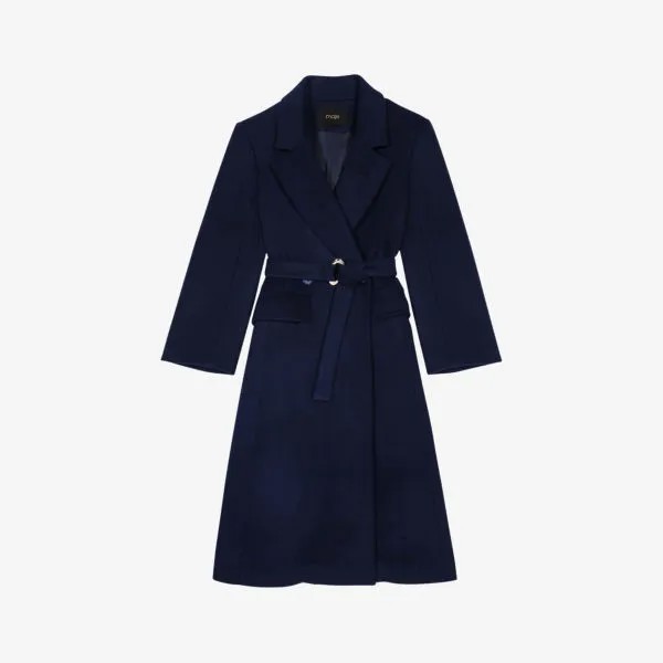 Двубортное пальто Giblue с поясом на талии Maje, цвет bleus
