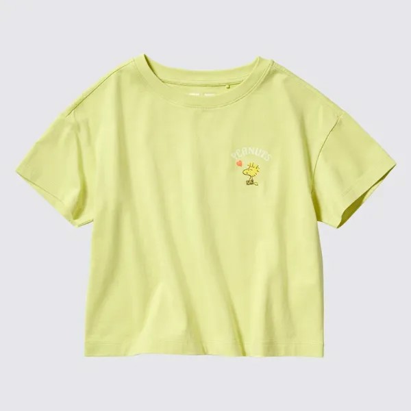 UNIQLO GIRLS PEANUTS Crop UT (Футболка с рисунком и коротким рукавом) В