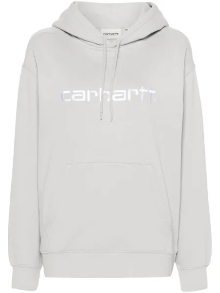 Carhartt WIP худи W' Hooded с вышитым логотипом, серый