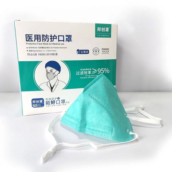 Нетканая защитная маска голубого цвета, медицинская женская ободок, 3D маска