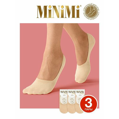 Подследники MiNiMi, 3 пары, размер 35-38, бежевый