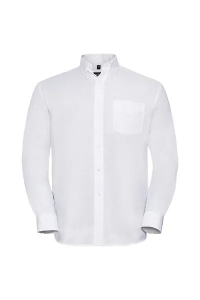 Легкая в уходе оксфордская рубашка с длинными рукавами Collection Russell, белый