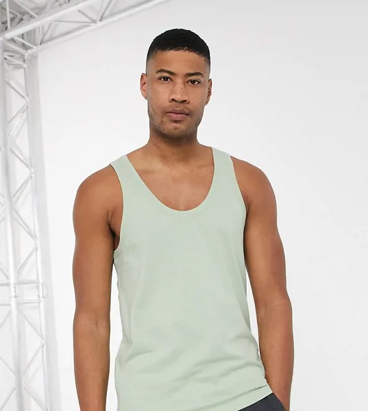 Зеленая майка из органического хлопка ASOS DESIGN Tall-Зеленый