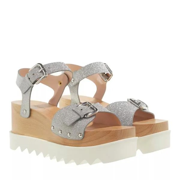 Сандалии elyse glitter sandals Stella Mccartney, серебряный