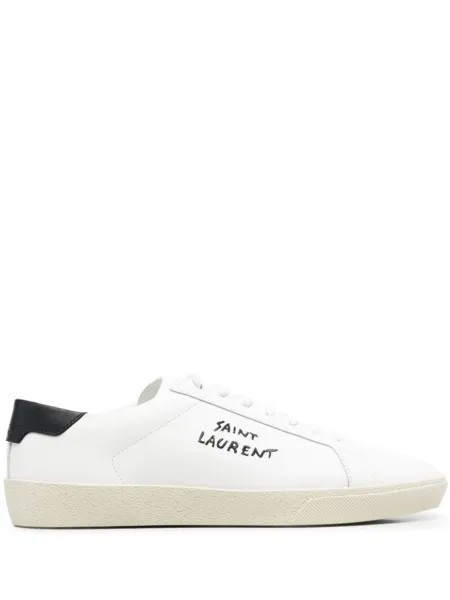 Saint Laurent кеды с вышитым логотипом, белый