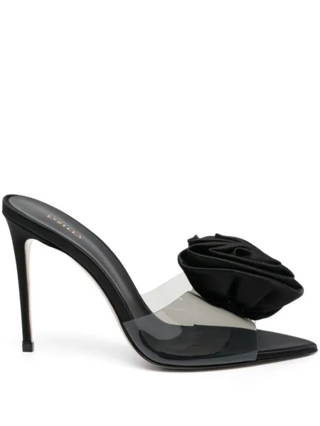 Le Silla мюли Rose 110 с цветочной аппликацией, черный