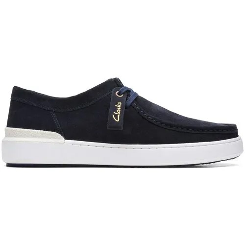 Полуботинки чукка Clarks, демисезонные, натуральная замша, высокие, размер 47EU (12UK), синий