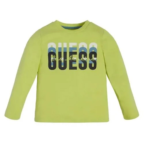 Лонгслив GUESS, хлопок, размер 98, зеленый