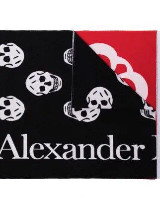 Alexander McQueen шарф в технике пэчворк с логотипом