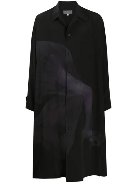 Yohji Yamamoto пальто с абстрактным принтом