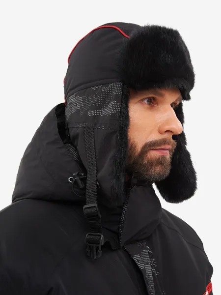 Шапка ушанка зимняя мужская Reflect Reflex Membrane для туризма, рыбалки, охоты, Черный