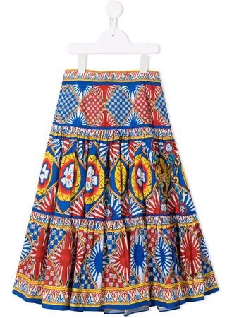Dolce & Gabbana Kids юбка миди с графичным принтом