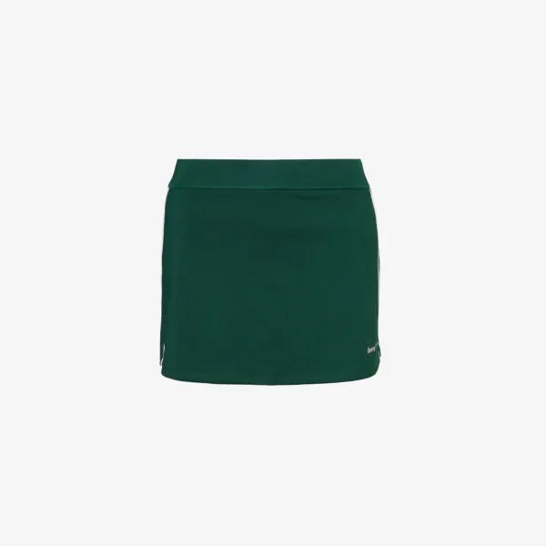 Мини-юбка средней посадки с принтом логотипа из эластичной ткани Sporty & Rich, цвет forest