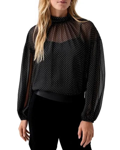 Прозрачная блузка в горошек с блестками &; Камзол Sanctuary, цвет Black