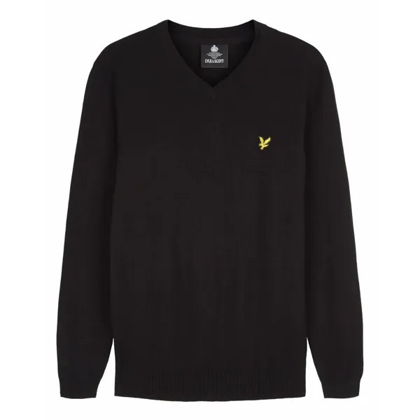 Толстовка Lyle & Scott Cotton Merino V Jumper, черный